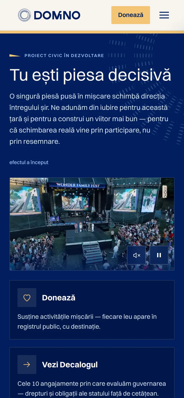 Domino home page on a phone